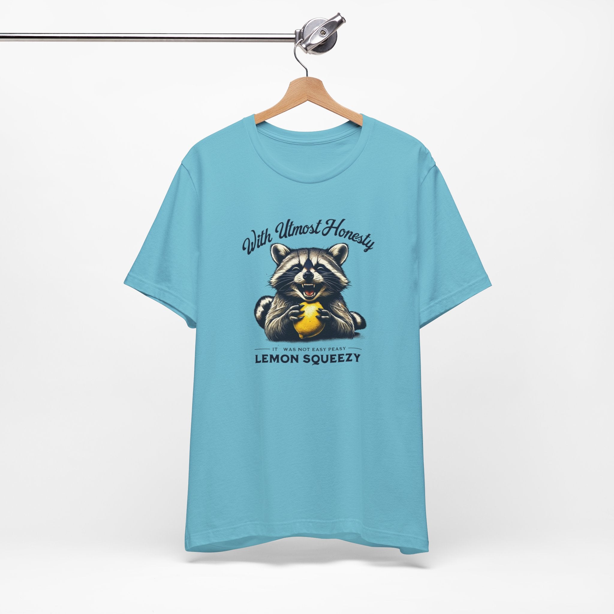 Cute and Funny Raccoon T-Shirt - It Was Not Easy Peasy Lemon Squeezy