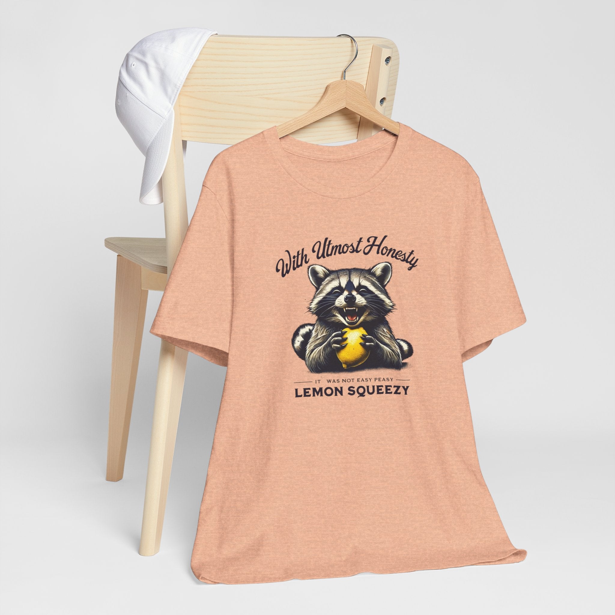 Cute and Funny Raccoon T-Shirt - It Was Not Easy Peasy Lemon Squeezy