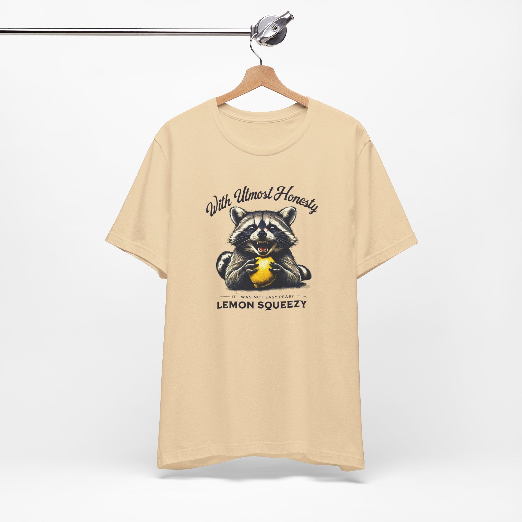 Cute and Funny Raccoon T-Shirt - It Was Not Easy Peasy Lemon Squeezy