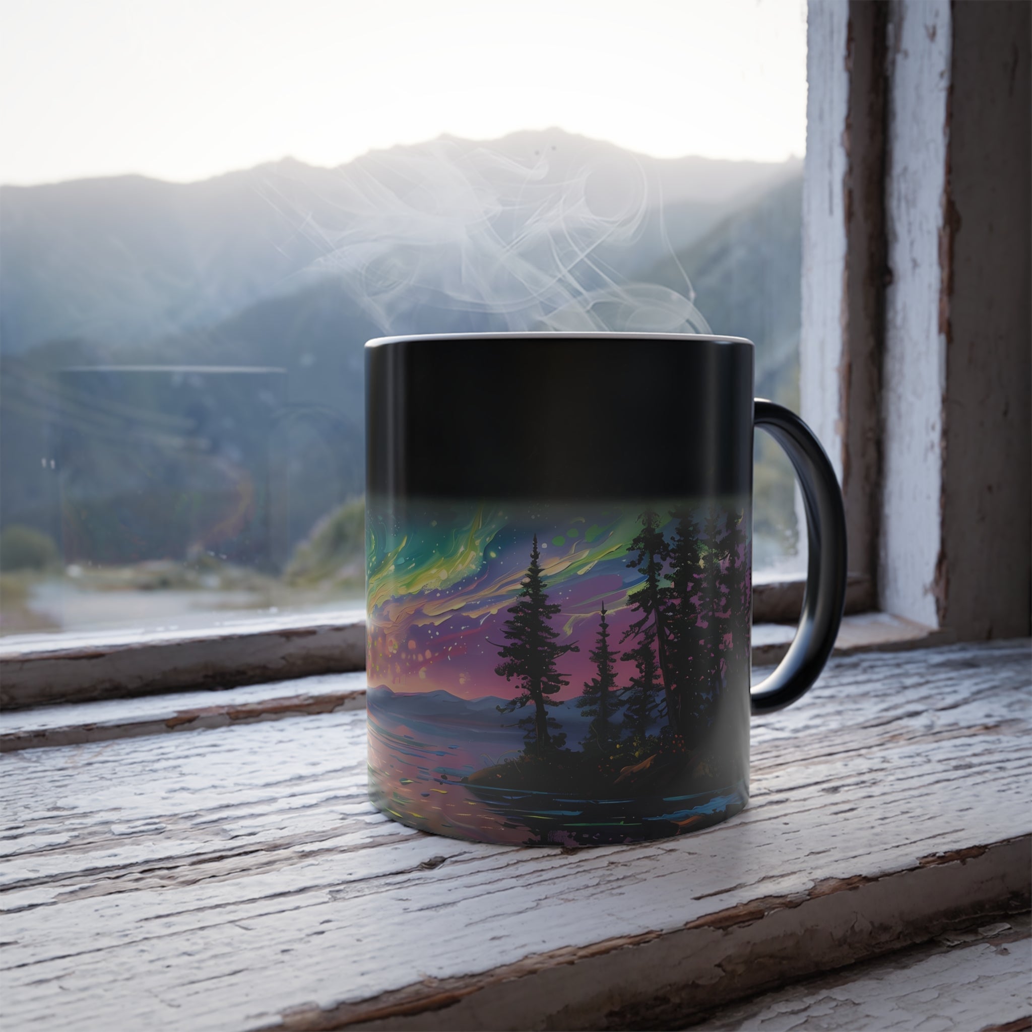 Magic Coffee Mug Northern Lights Mug Coffee Lover Gift Idea Heat Activated Mug