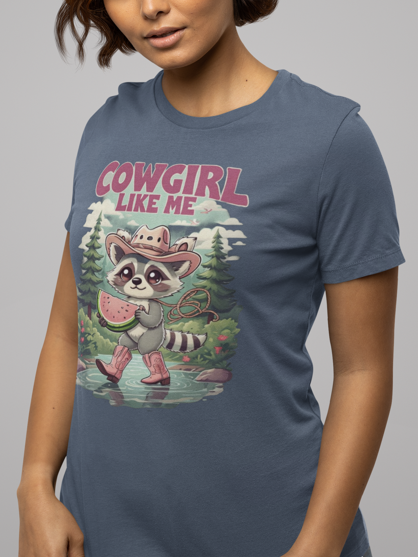 Cowgirl Like Me - Vintage Cowgirl T-Shirt - Retro Racoon Graphic Tee