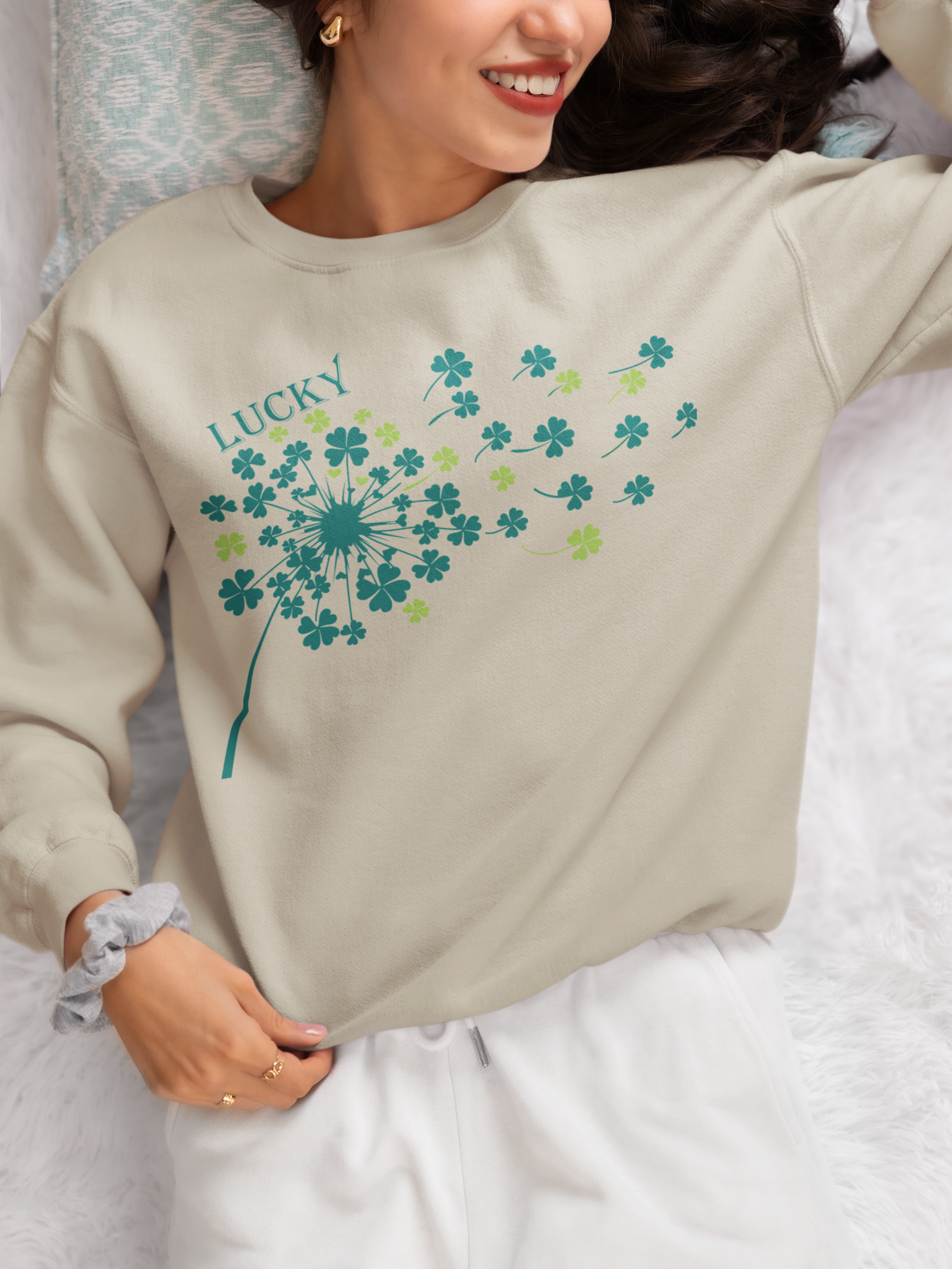 Shamrock Sweatshirt - Clover Shamrock Shirt - St Patrick's Day Apparel - Lucky Clover Design