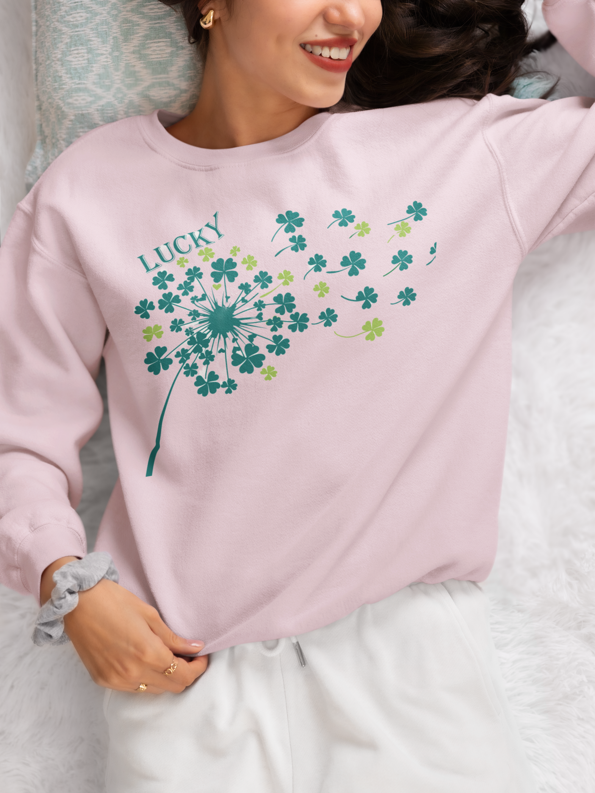 Shamrock Sweatshirt - Clover Shamrock Shirt - St Patrick's Day Apparel - Lucky Clover Design