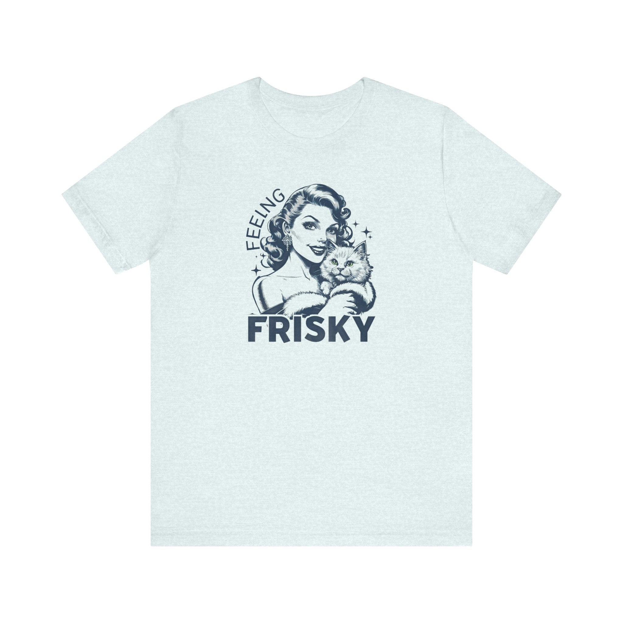 Feeling Frisky Cat Lover Tee, Cute Cat Shirt, Vintage Style