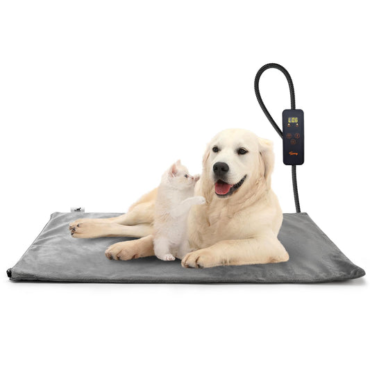 Pet Heating Pad, 6 Adjustable Temperature Dog Cat Heating Pad with Timer