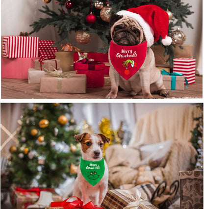 Christmas Dog Bandanas Puppy Scarf - Merry Christmas Dog Outfits