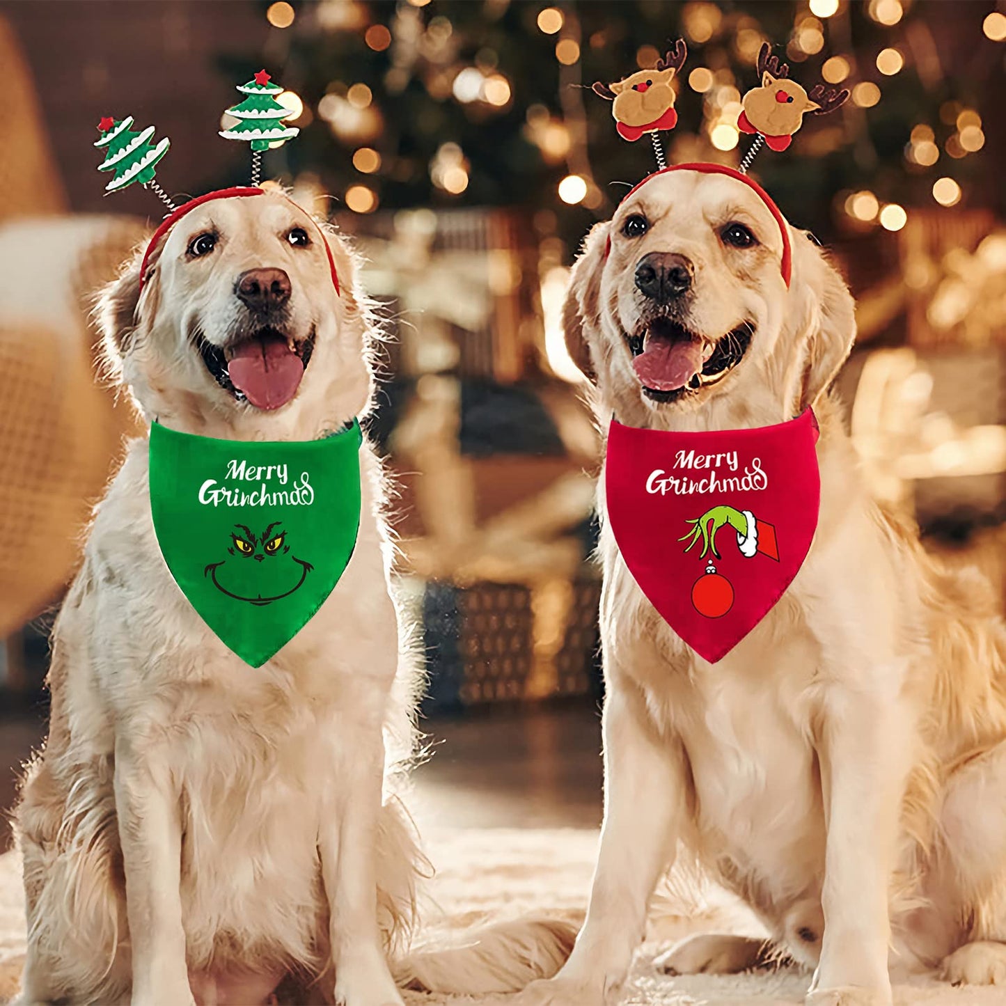 Christmas Dog Bandanas Puppy Scarf - Merry Christmas Dog Outfits