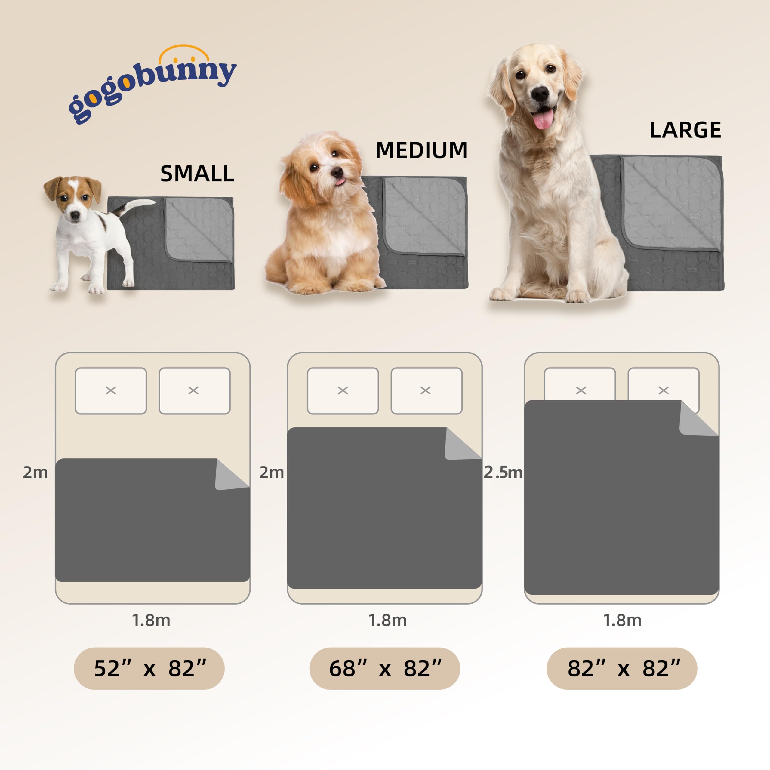 100% Double-Sided Waterproof Dog Bed Protector