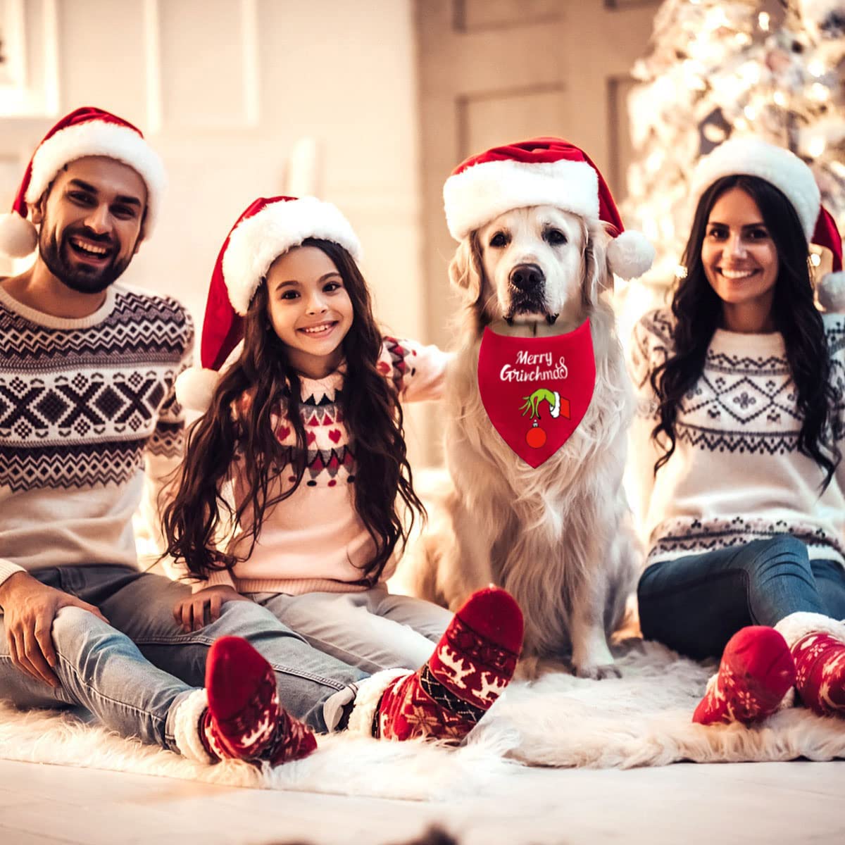 Christmas Dog Bandanas Puppy Scarf - Merry Christmas Dog Outfits