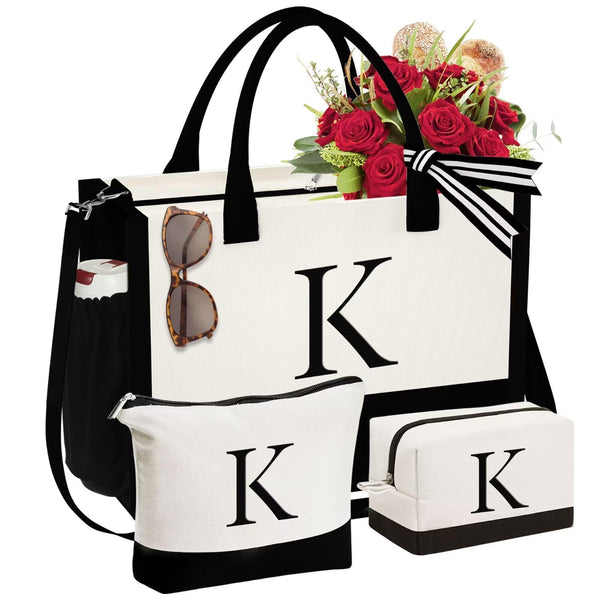 Personalized Initial Tote Bag, Letter K
