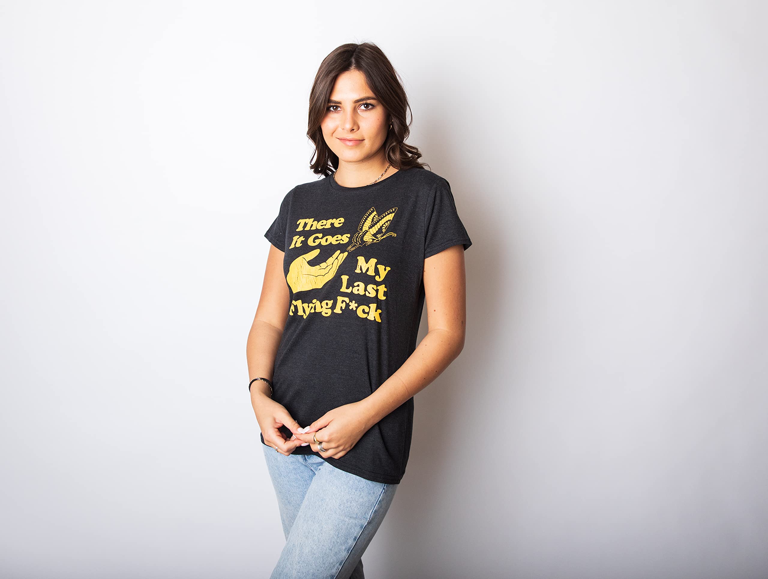 Womens There Goes My Last Flying F*ck Tshirt Funny Sarcastic Tee