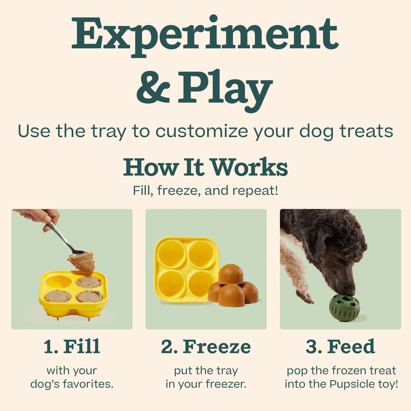 WOOF Starter Pack - Pupsicle, Treat Tray Mold and Pupsicle Refill Pops Chicken