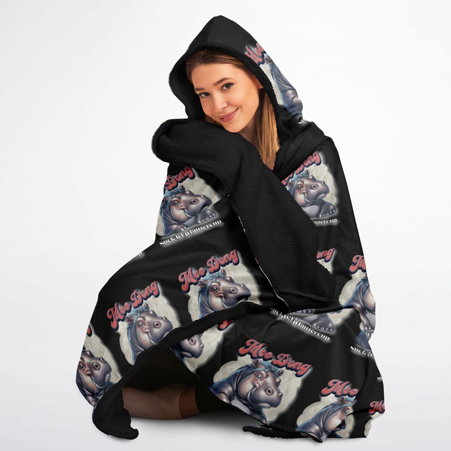 Hooded Blanket Micro Fleece - AOP