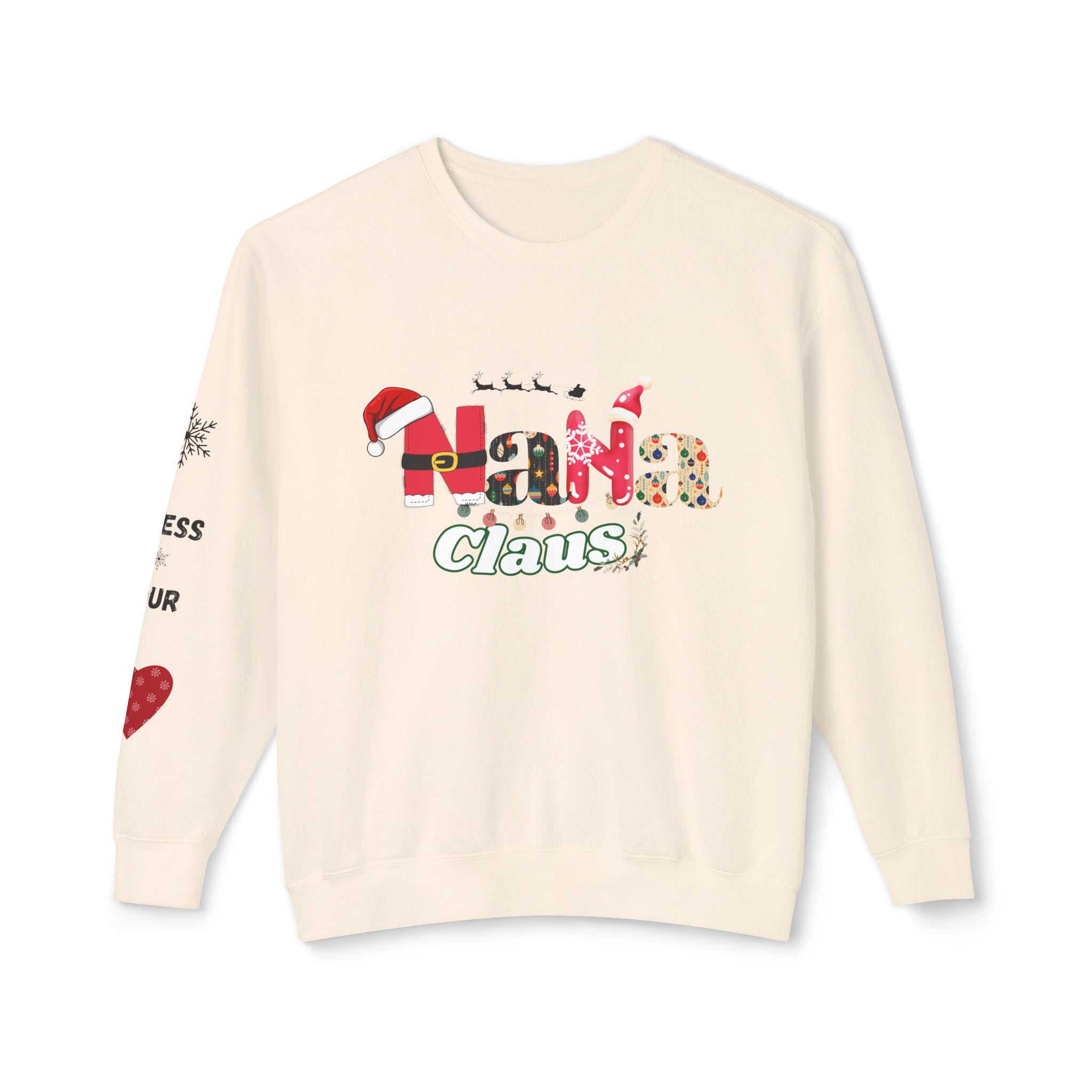 Nana Claus Crewneck Sweatshirt - Cozy Holiday Gift for Grandparents, Christmas Apparel, Family Matching, Winter Comfort, Festive Sweatshirt