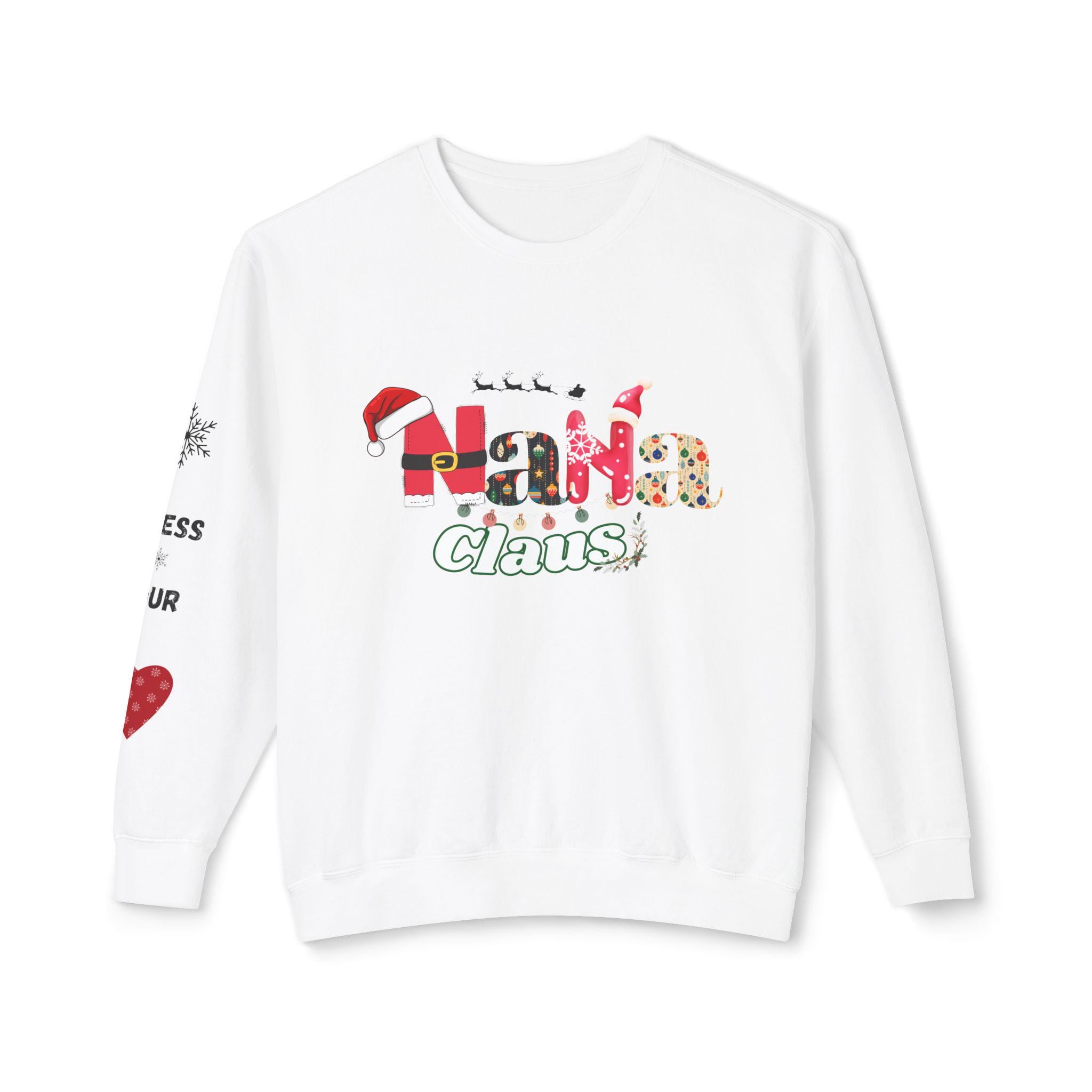 Nana Claus Crewneck Sweatshirt - Cozy Holiday Gift for Grandparents, Christmas Apparel, Family Matching, Winter Comfort, Festive Sweatshirt