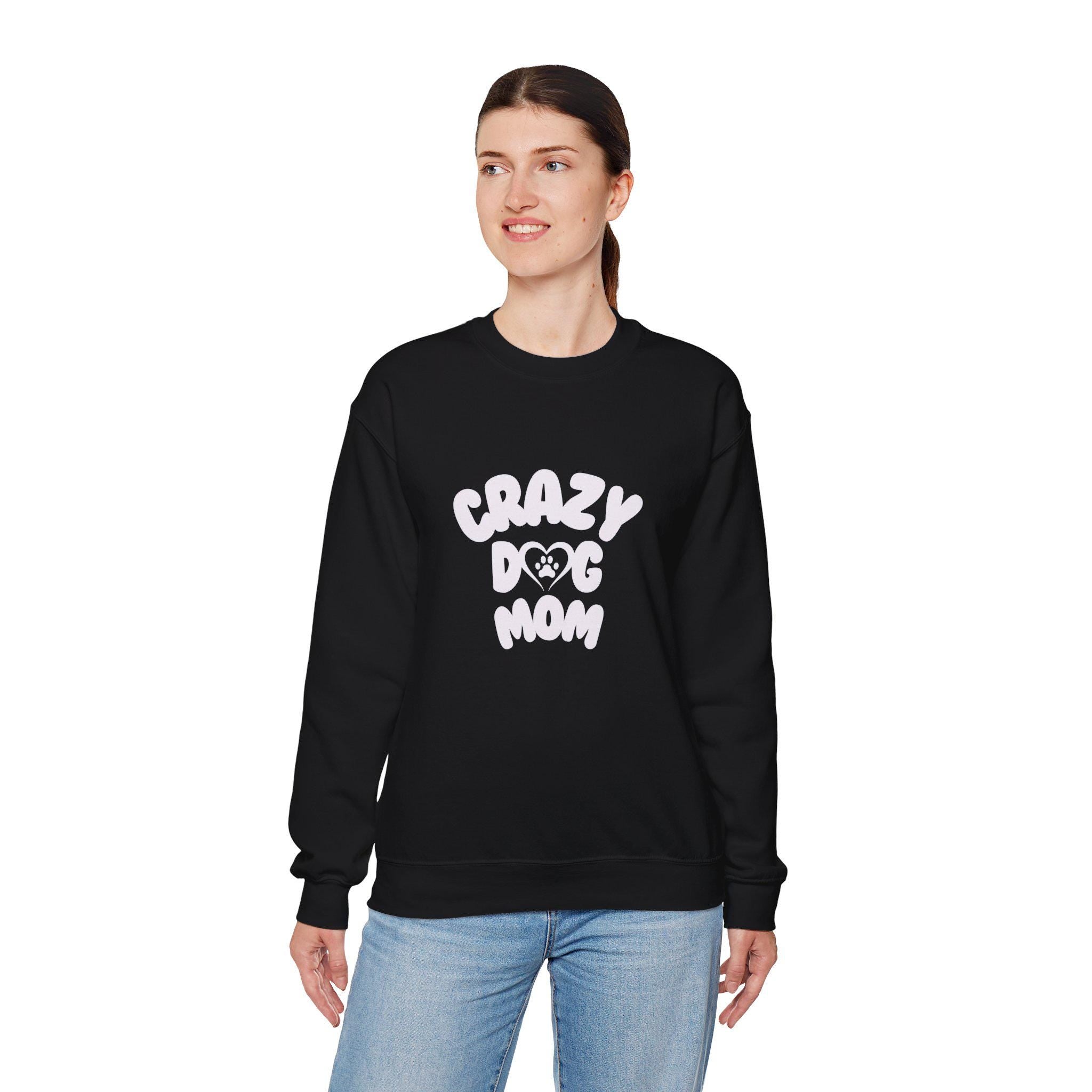 Crazy Dog Mom Crewneck Sweatshirt | Perfect Gift for Dog Lovers | Cozy and Fun Sweatshirt for Pet Owners | Birthday Gift, Dog Mom Apparel,
