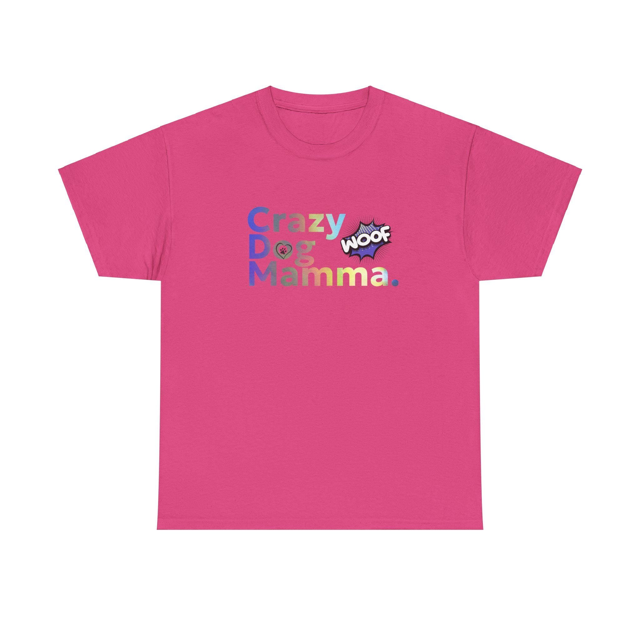 Crazy Dog Mamma Unisex Heavy Cotton Tee, Perfect Gift for Dog Lovers, Pet Owner Shirt, Animal Lover Apparel, Funny Dog Mom T-Shirt