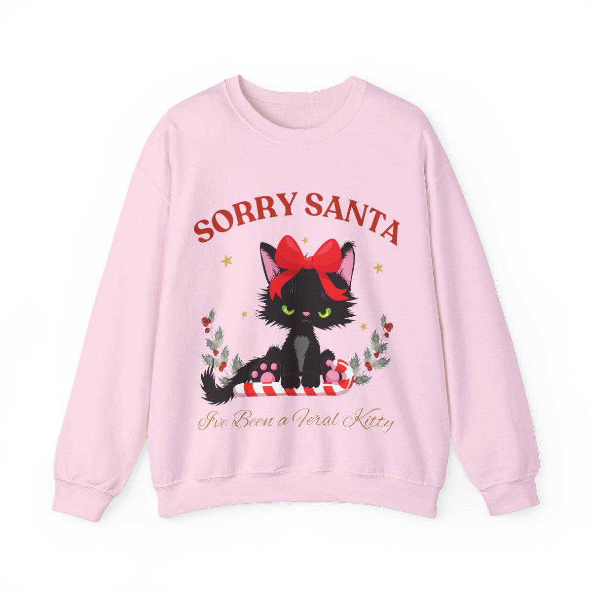 Sorta Merry Sorta Feral Sweatshirt - Funny Christmas Sweater - Trendy Christmas Holiday Apparel 2024- Cute Raccoon/Feral Kitty Design