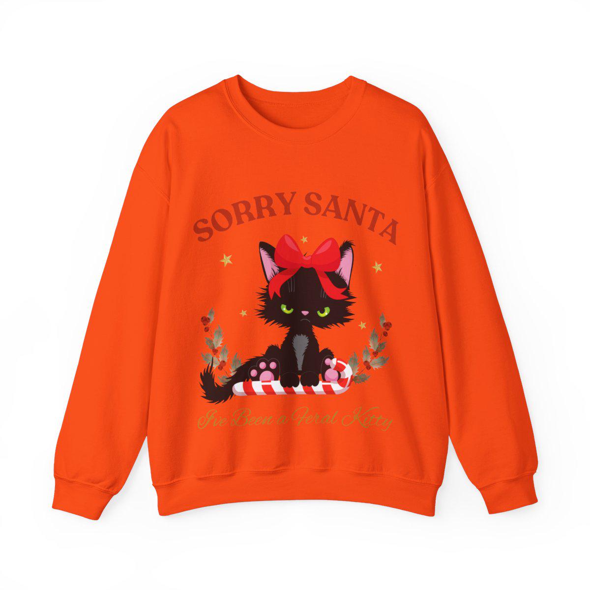 Sorta Merry Sorta Feral Sweatshirt - Funny Christmas Sweater - Trendy Christmas Holiday Apparel 2024- Cute Raccoon/Feral Kitty Design