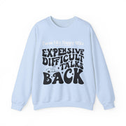 Farm Life Happy Wife Sweatshirt - Expensive Difficult Talks Back - Cozy Gift for Farmers, Casual Outfit, Farm Apparel, Birthday Gift