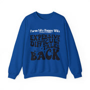 Farm Life Happy Wife Sweatshirt - Expensive Difficult Talks Back - Cozy Gift for Farmers, Casual Outfit, Farm Apparel, Birthday Gift