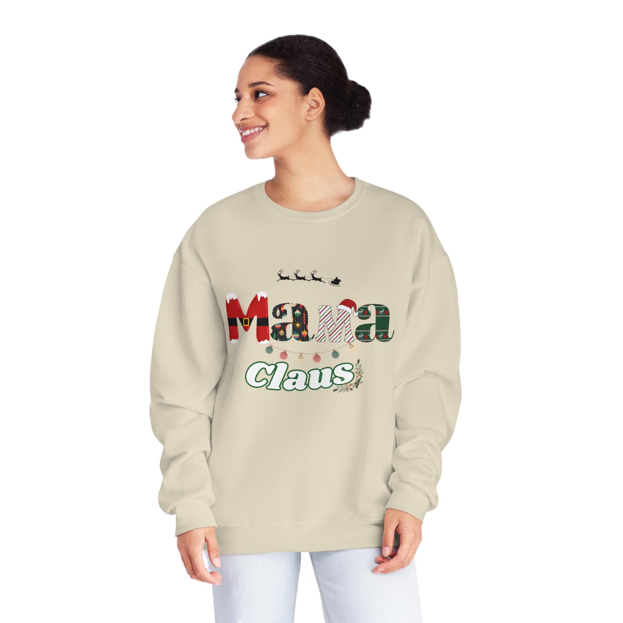 Mama Claus Sweatshirt - Christmas Mama Shirt - Holiday Crewneck Top, Xmas Apparel, Cozy Winter Pullover, Xmas Mom Sweater, Comfort Colors