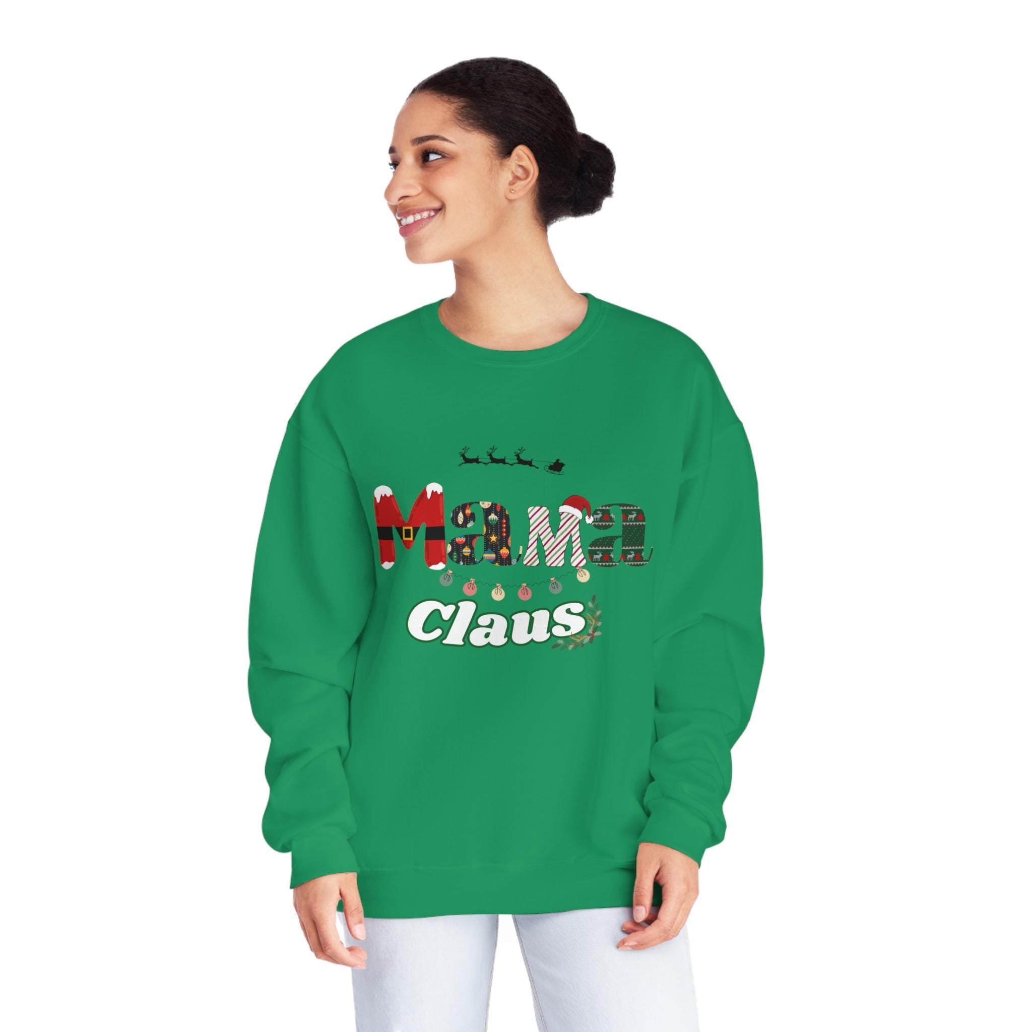 Mama Claus Sweatshirt - Christmas Mama Shirt - Holiday Crewneck Top, Xmas Apparel, Cozy Winter Pullover, Xmas Mom Sweater, Comfort Colors