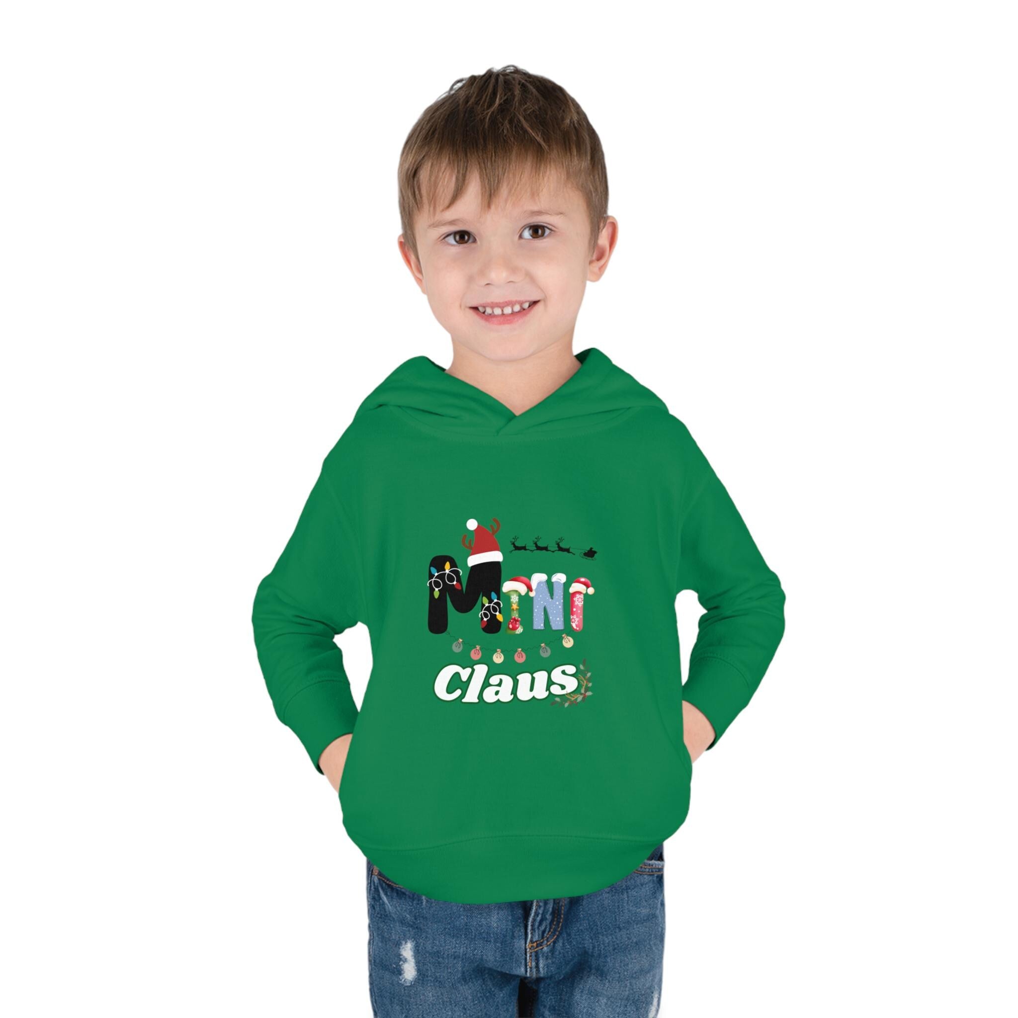 Festive Mini Claus Fleece Hoodie for Kids - Stay Warm & Merry! Mini Claus Fleece Hoodie -Christmas Kid-Wear - Mini Claus Hoodie