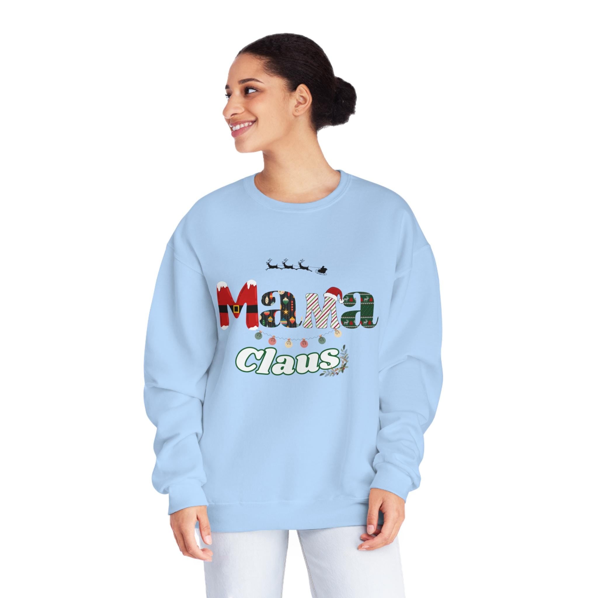 Mama Claus Sweatshirt - Christmas Mama Shirt - Holiday Crewneck Top, Xmas Apparel, Cozy Winter Pullover, Xmas Mom Sweater, Comfort Colors