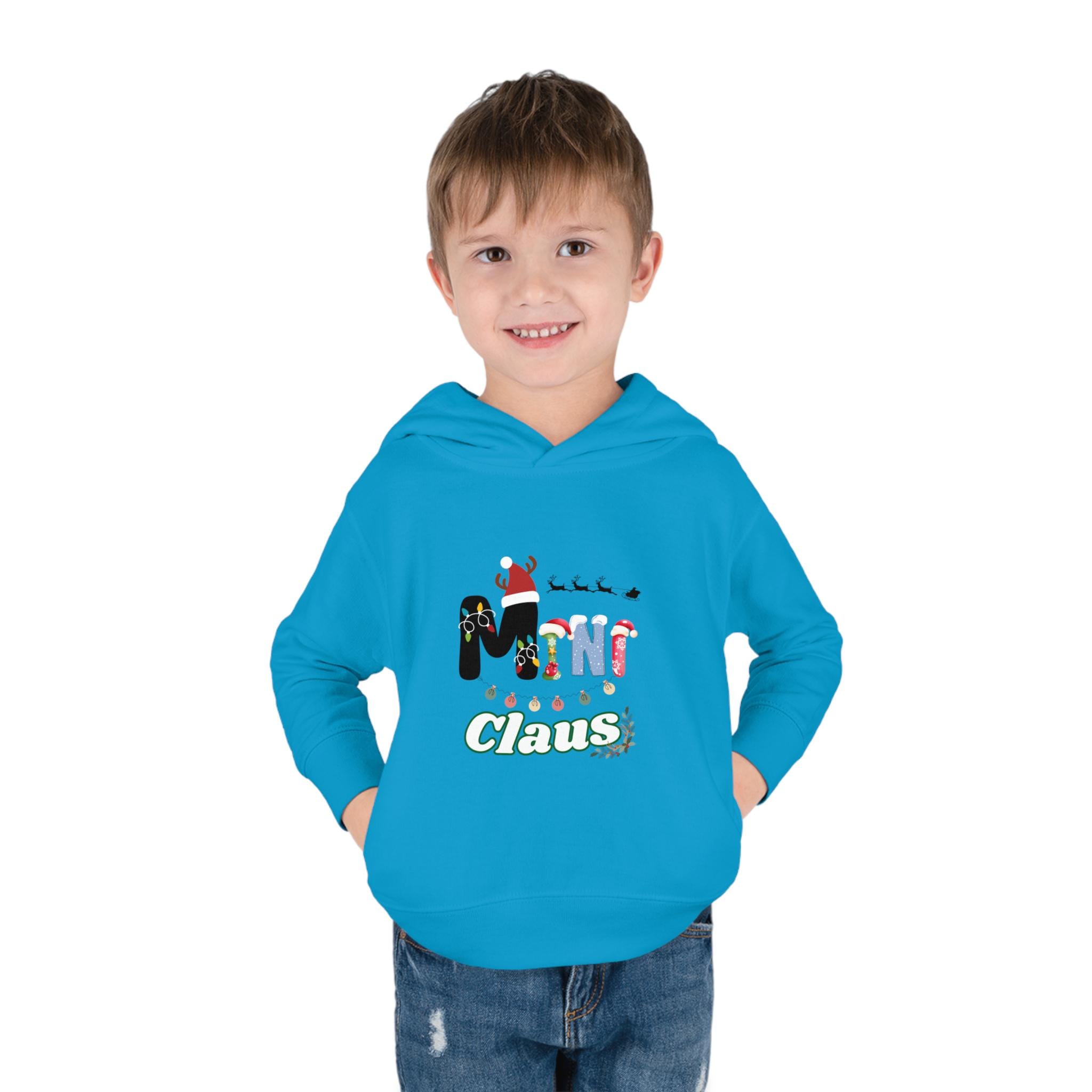 Festive Mini Claus Fleece Hoodie for Kids - Stay Warm & Merry! Mini Claus Fleece Hoodie -Christmas Kid-Wear - Mini Claus Hoodie