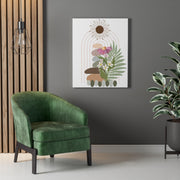 Boho Floral Canvas Art: Sun & Stones Giclée Print