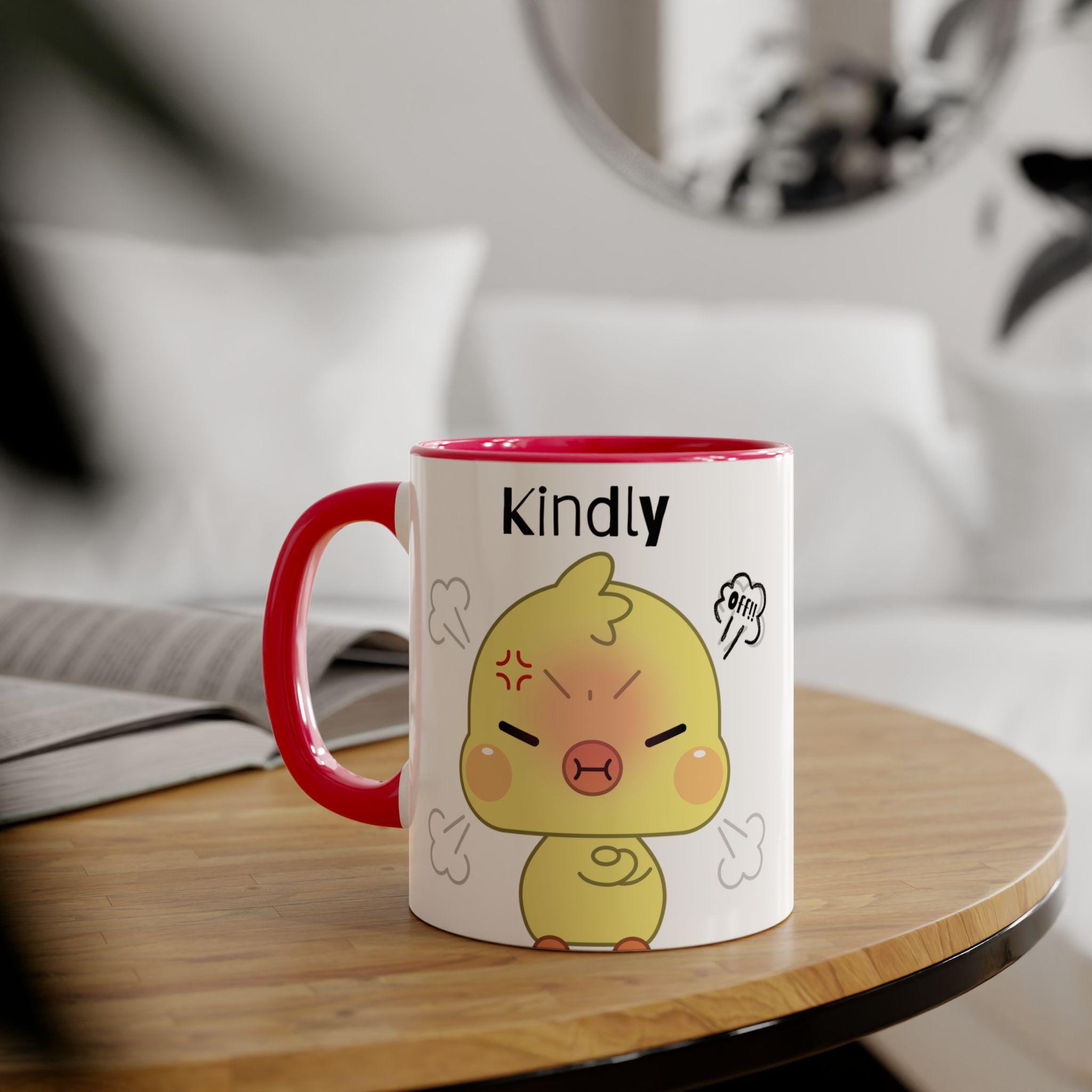 Cute Cartoon Duck Off Accent Mug, 11oz, Perfect for Gift, Office, Home, Coffee Lover, Unique Design, Funny Mug