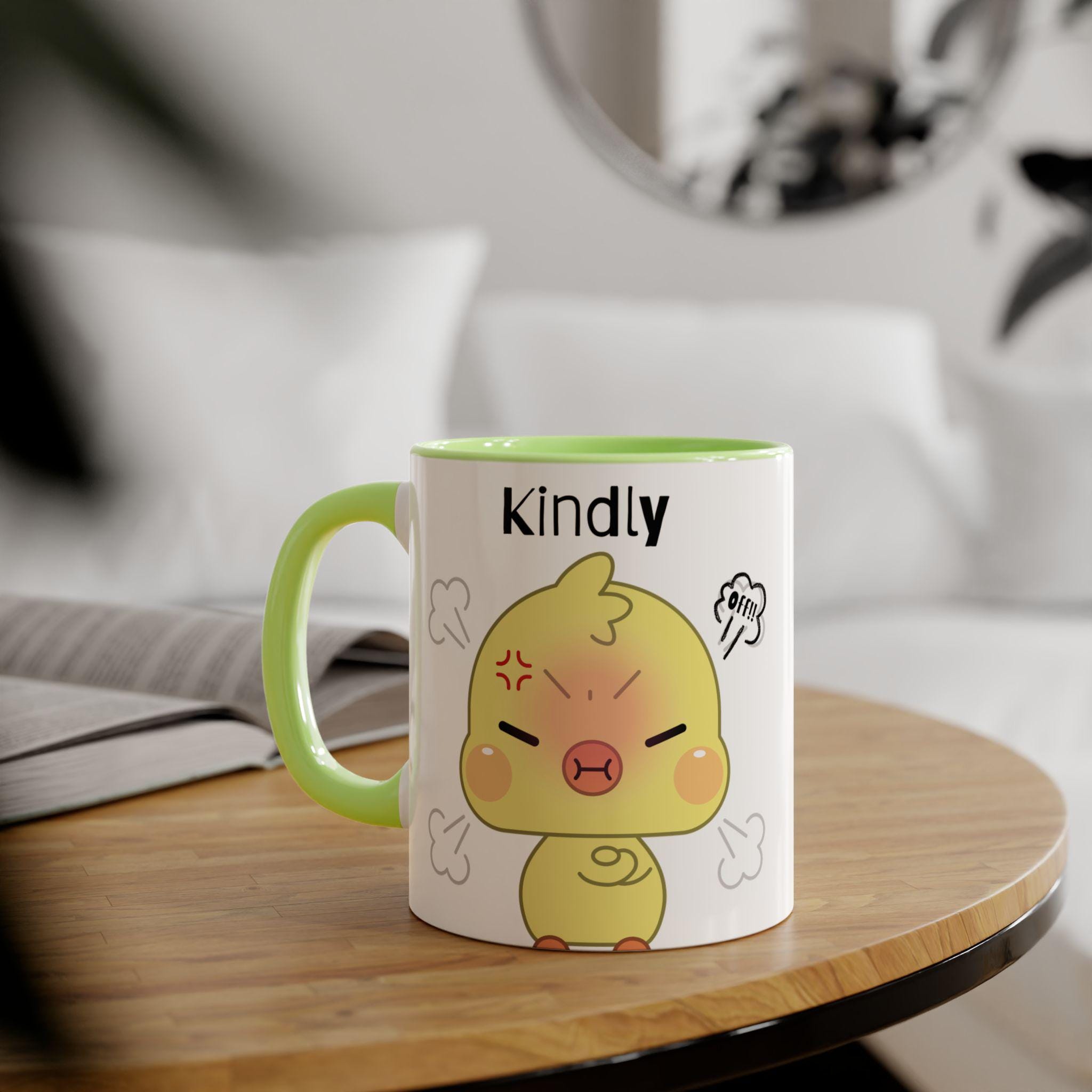 Cute Cartoon Duck Off Accent Mug, 11oz, Perfect for Gift, Office, Home, Coffee Lover, Unique Design, Funny Mug