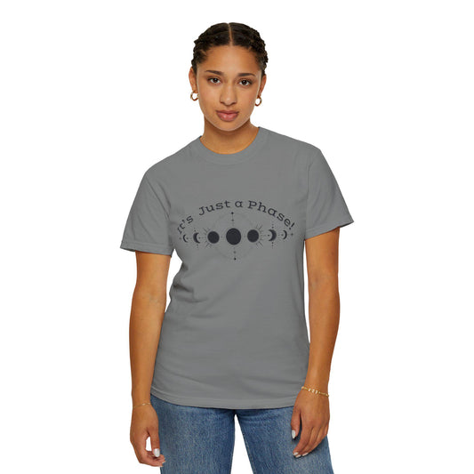 Celestial Phase T-shirt | Moon Phase Tee | Cosmic Humor Shirt | Unisex Astrology Wear | Perfect Gift for Stargazers