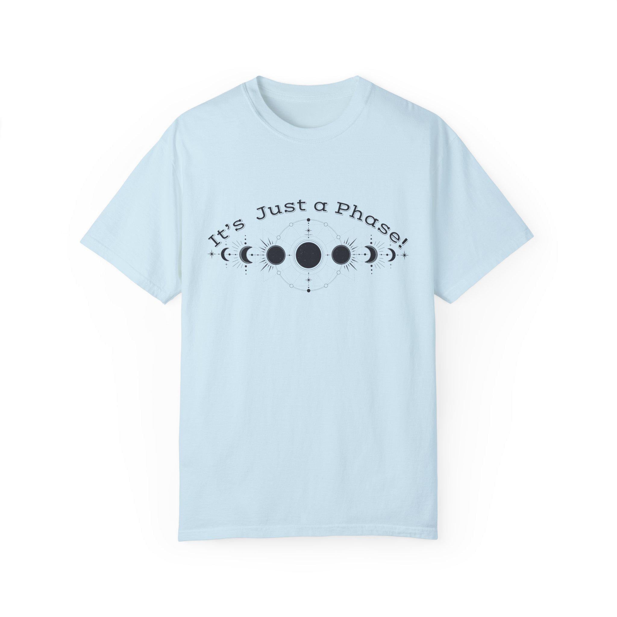 Celestial Phase T-shirt | Moon Phase Tee | Cosmic Humor Shirt | Unisex Astrology Wear | Perfect Gift for Stargazers