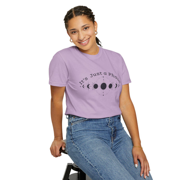Celestial Phase T-shirt | Moon Phase Tee | Cosmic Humor Shirt | Unisex Astrology Wear | Perfect Gift for Stargazers