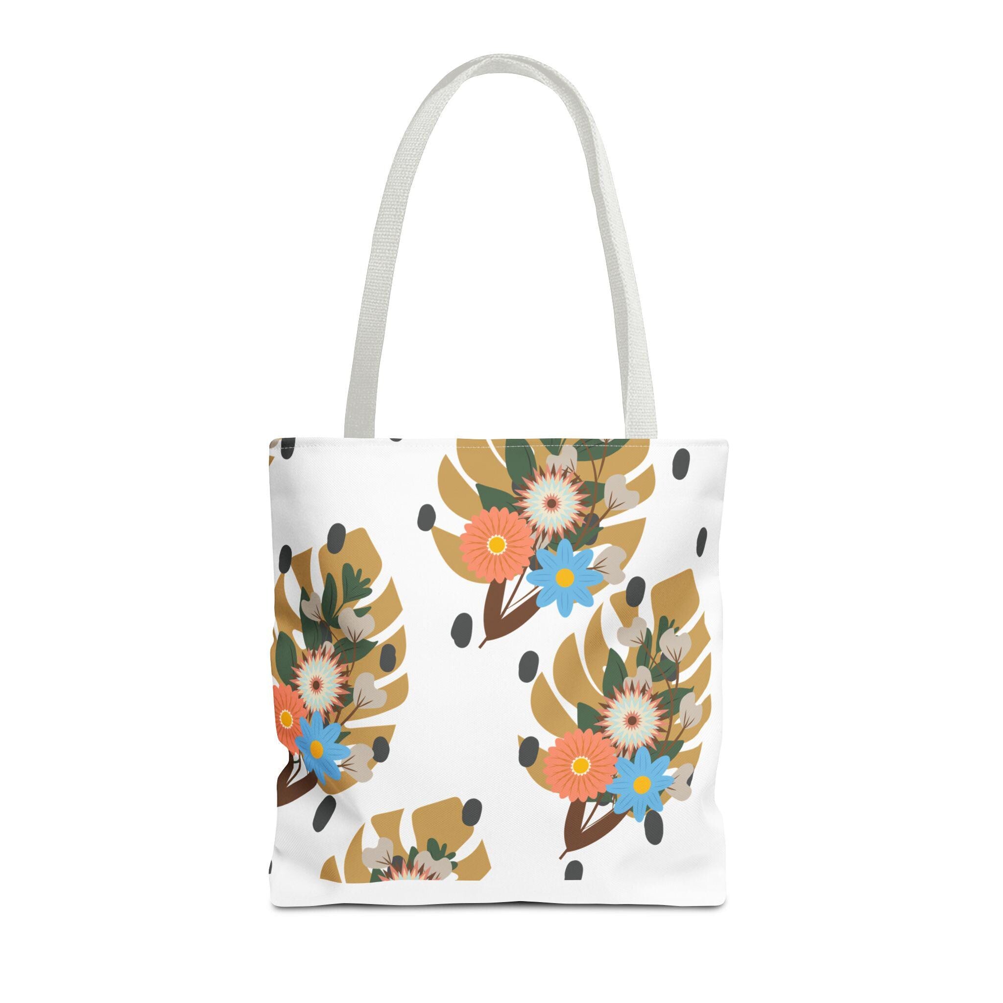 Floral Tote Bag, Eco-Friendly Shopping Bag, Gift for Her, Summer Essentials, Beach Bag, Casual Everyday Use