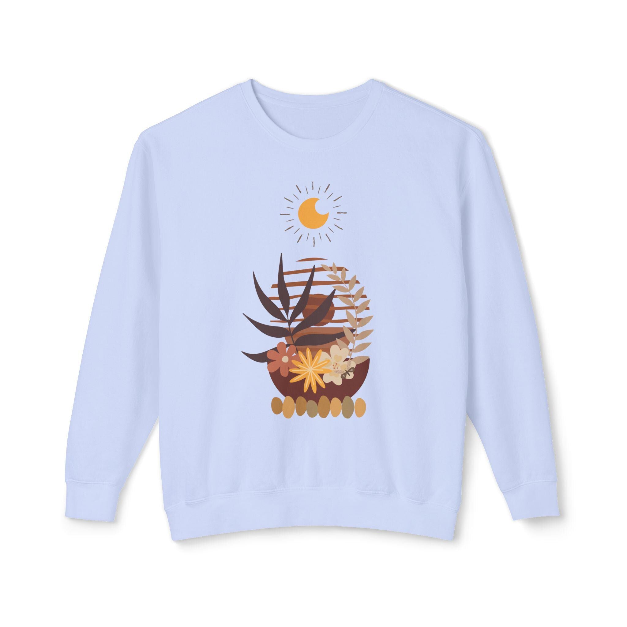 Botanical Crewneck Sweatshirt, Cozy Plant Lover Gift,  Earthy Aesthetic, Nature-Inspired Apparel