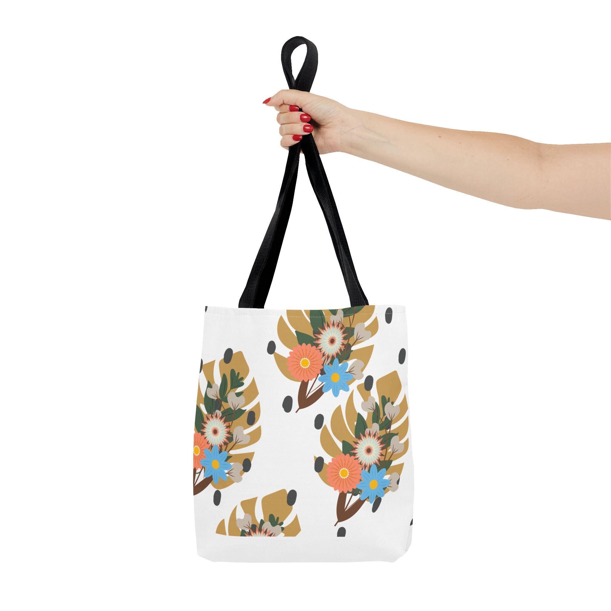 Floral Tote Bag, Eco-Friendly Shopping Bag, Gift for Her, Summer Essentials, Beach Bag, Casual Everyday Use