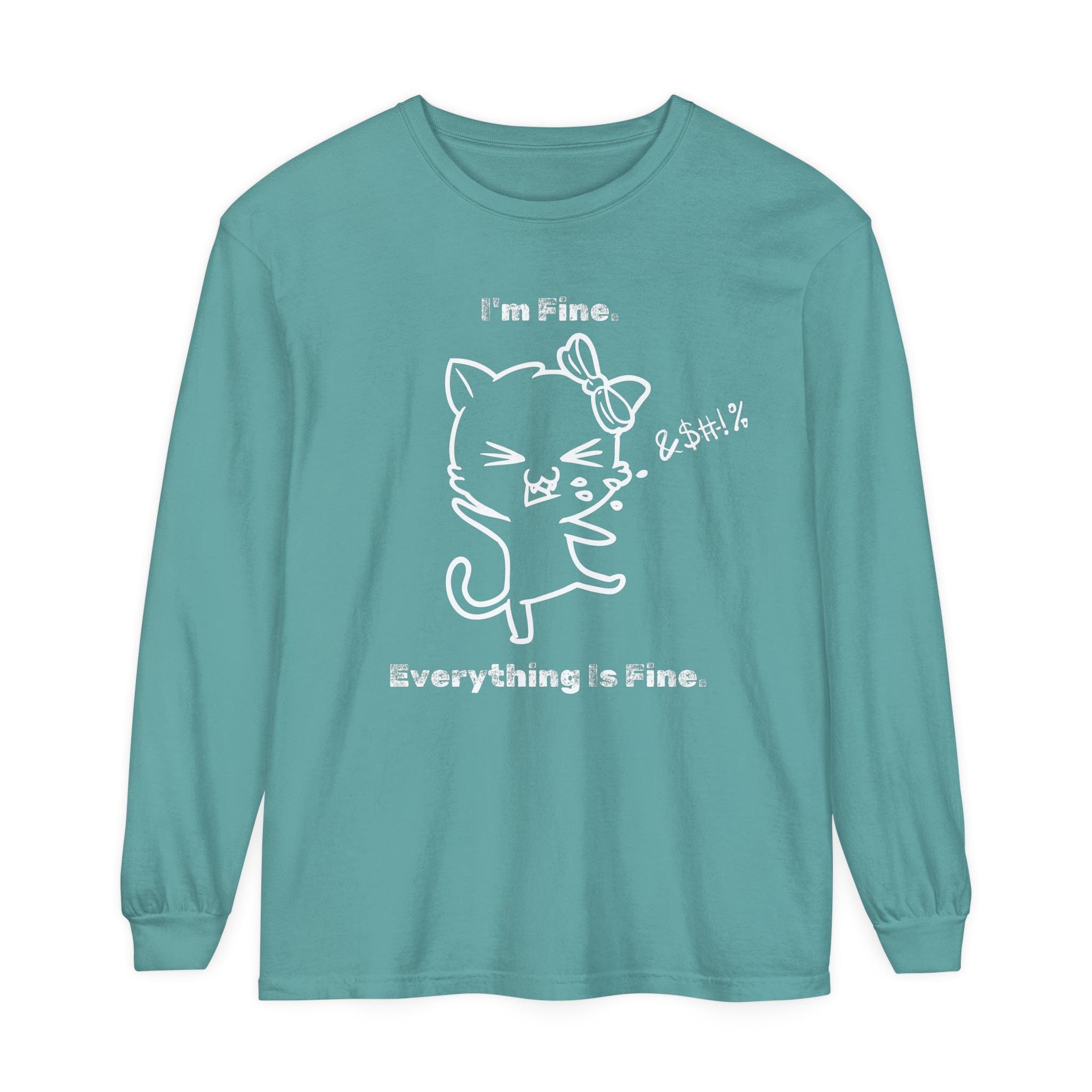 Playful Cat Quote Long Sleeve T-Shirt, Cute Humor Tee, Gift for Cat Lovers, Casual Wear, Funny Animal Shirt