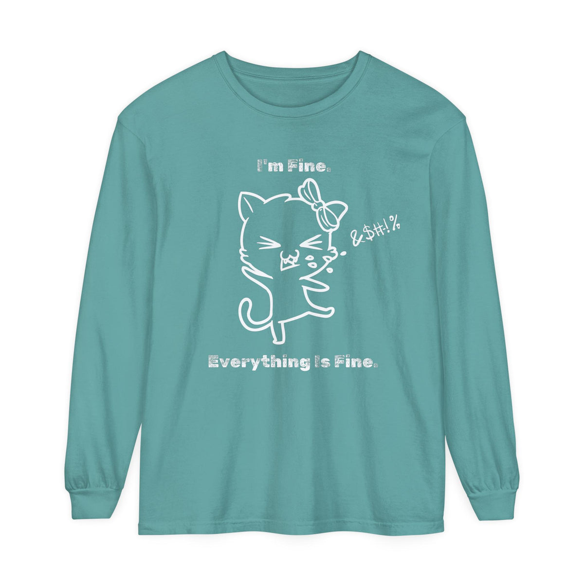 Playful Cat Quote Long Sleeve T-Shirt, Cute Humor Tee, Gift for Cat Lovers, Casual Wear, Funny Animal Shirt