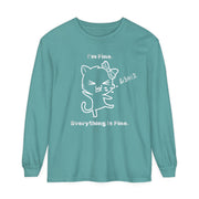 Playful Cat Quote Long Sleeve T-Shirt, Cute Humor Tee, Gift for Cat Lovers, Casual Wear, Funny Animal Shirt