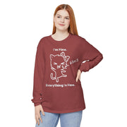 Playful Cat Quote Long Sleeve T-Shirt, Cute Humor Tee, Gift for Cat Lovers, Casual Wear, Funny Animal Shirt