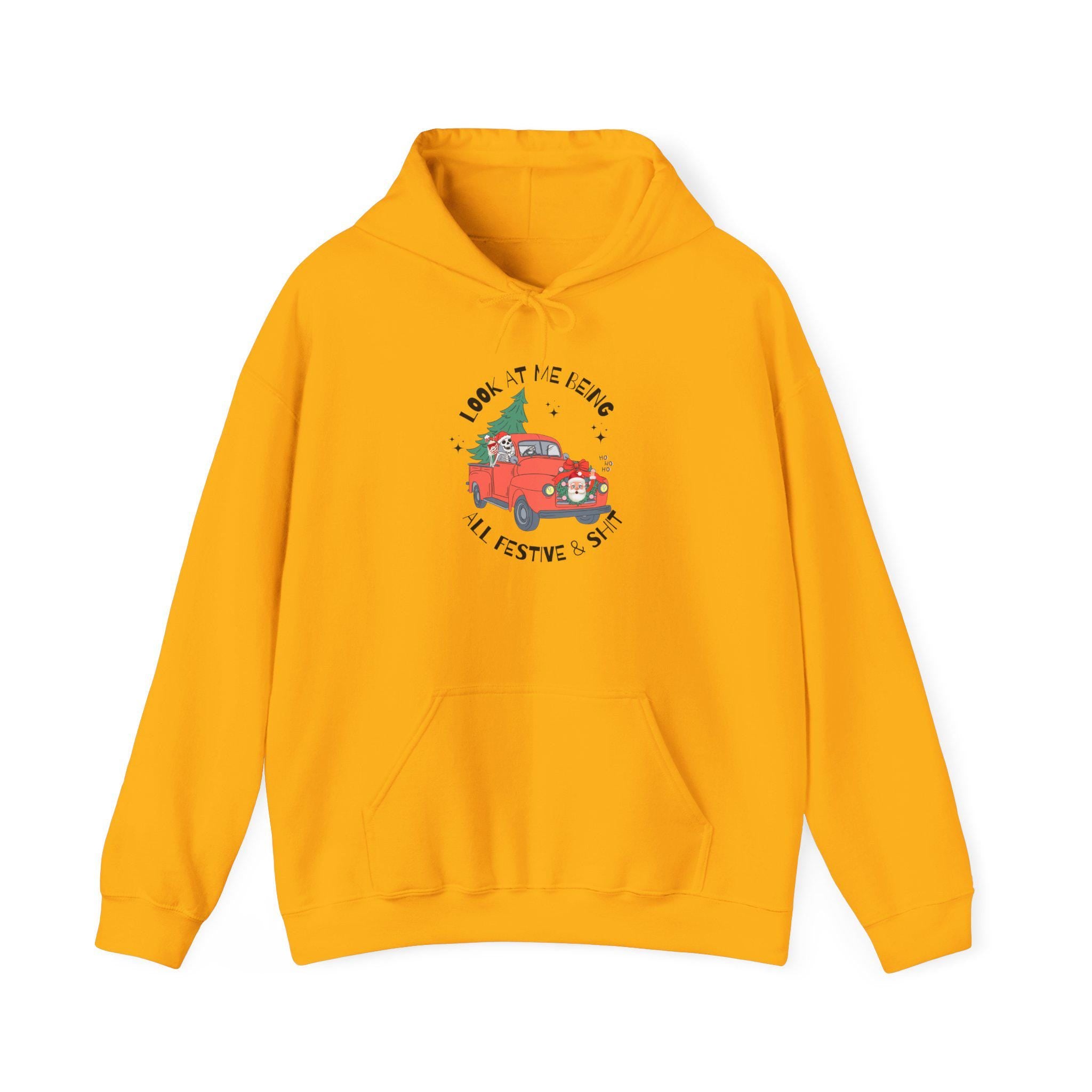 Festive Skeleton Holiday Hoodie, Cozy Christmas Sweatshirt, Unisex Sweatshirt, Cute Winter Apparel, Gift for Him/Her, Hoodie