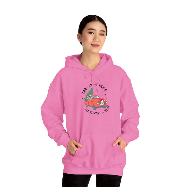 Festive Skeleton Holiday Hoodie, Cozy Christmas Sweatshirt, Unisex Sweatshirt, Cute Winter Apparel, Gift for Him/Her, Hoodie