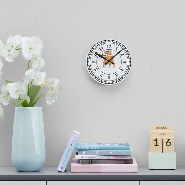 Corgi Wall Clock, Cute Dog Clock, Acrylic Wall Art, Animal Lover Gift, Unique Home Decor, Dog Mom Gift