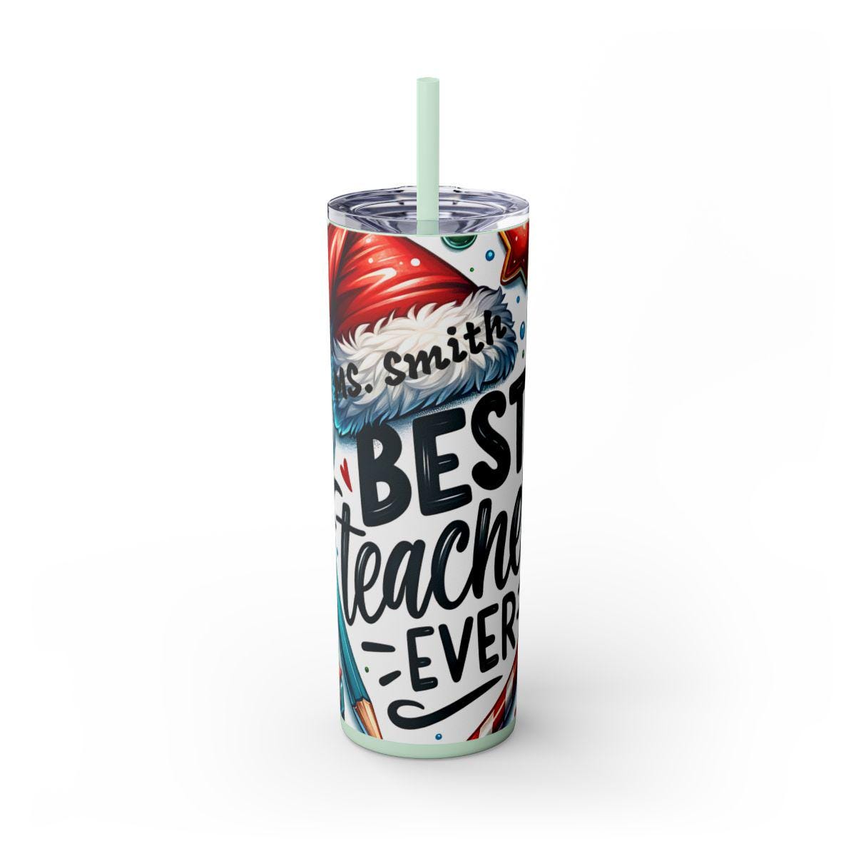 Helping Minds Grow Teachers - Skinny Tumbler with Straw, 20oz