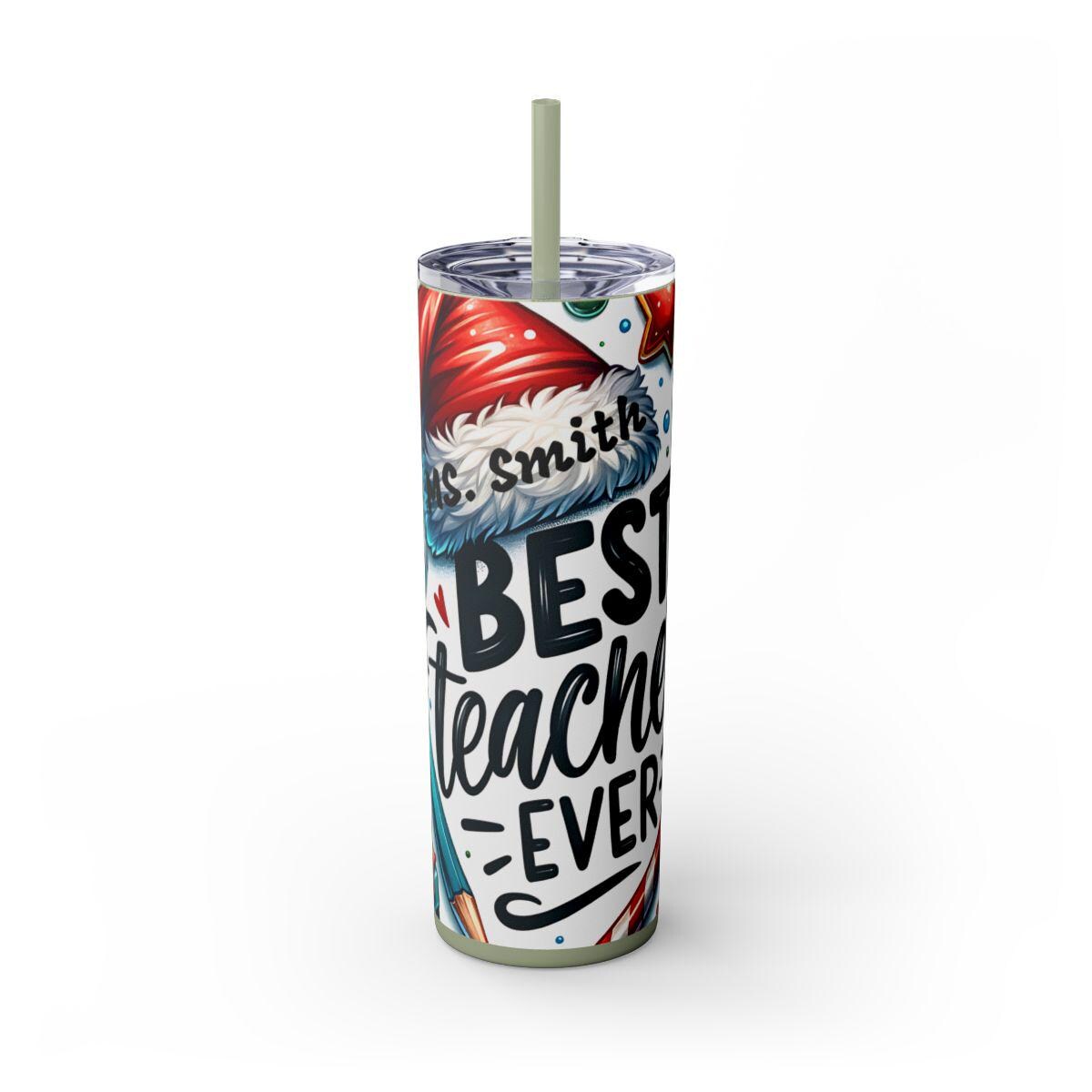 Helping Minds Grow Teachers - Skinny Tumbler with Straw, 20oz