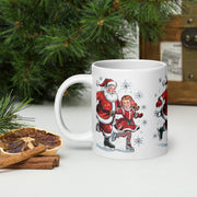White glossy mug, Vintage Santa Claus Mug, Cute Santa Mug, Retro Christmas Mug, Christmas Mug Press, Perfect Gift Idea