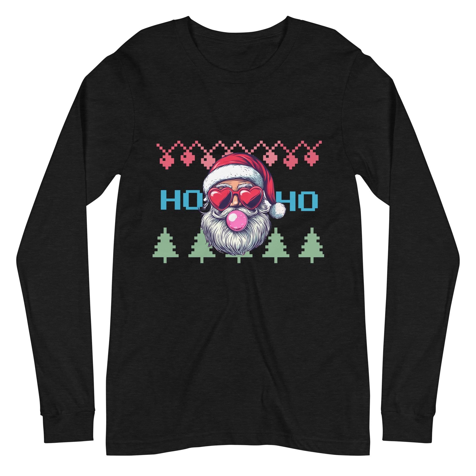 Retro Santa Shirt, Christmas Shirt, Trendy Christmas Shirt -  Unisex Long Sleeve Tee, Classic Christmas Shirt, Long Sleeve Santa Shirt,